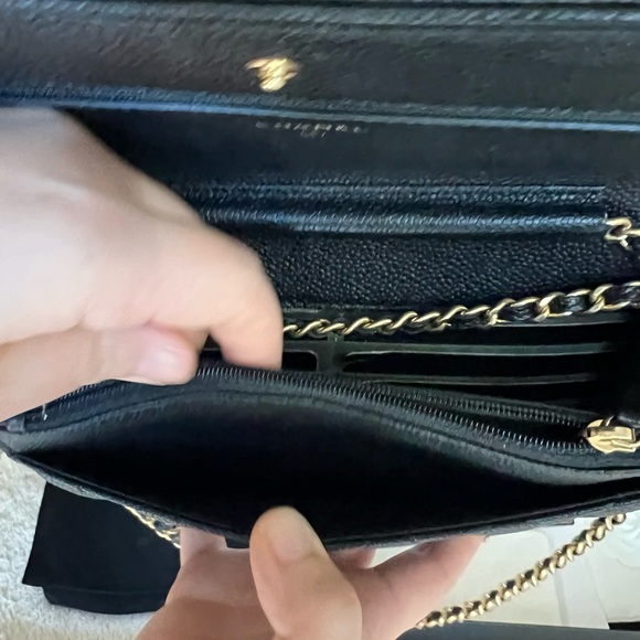 Chanel Black Caviar Quilted Boy Wallet On Chain - Picture 5 of 7